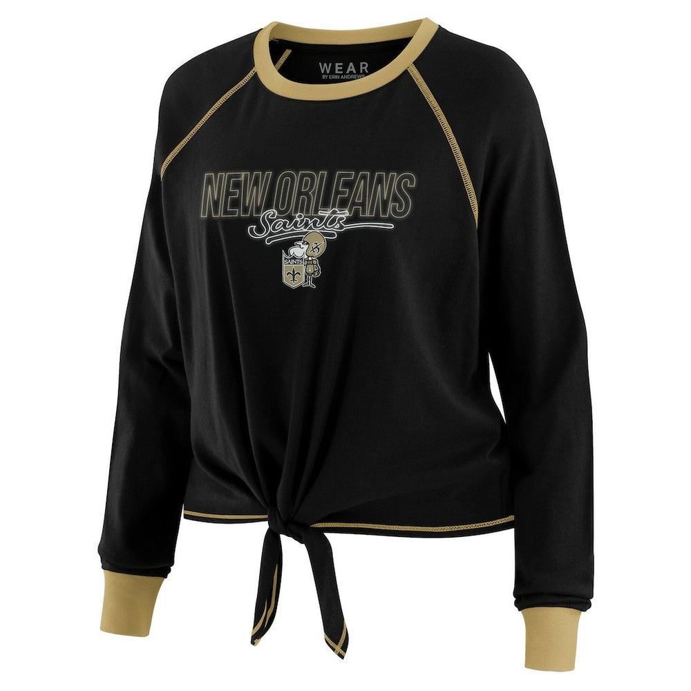 New Orleans Saints  WEAR by Erin Andrews Women's Tie-Front Long Sleeve T-Shirt