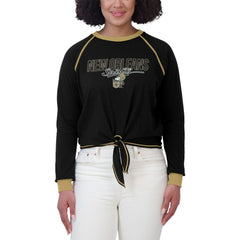 New Orleans Saints  WEAR by Erin Andrews Women's Tie-Front Long Sleeve T-Shirt
