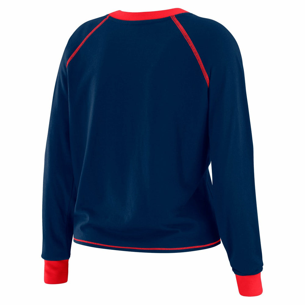 New York Giants  WEAR by Erin Andrews Women's Tie-Front Long Sleeve T-Shirt