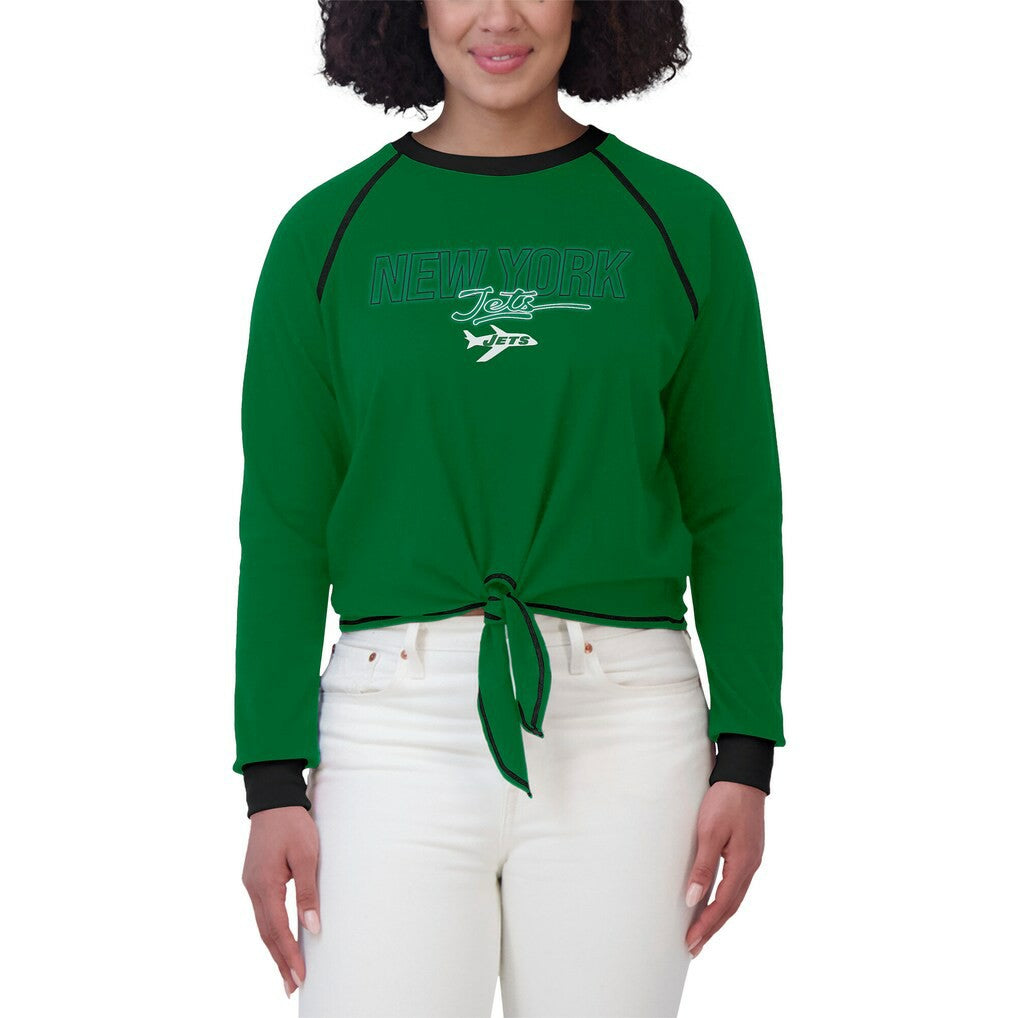 New York Jets  WEAR by Erin Andrews Women's Tie-Front Long Sleeve T-Shirt