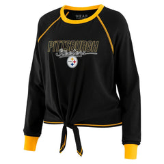 Pittsburgh Steelers  WEAR by Erin Andrews Women's Tie-Front Long Sleeve T-Shirt