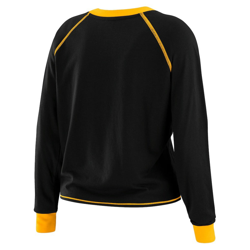 Pittsburgh Steelers  WEAR by Erin Andrews Women's Tie-Front Long Sleeve T-Shirt