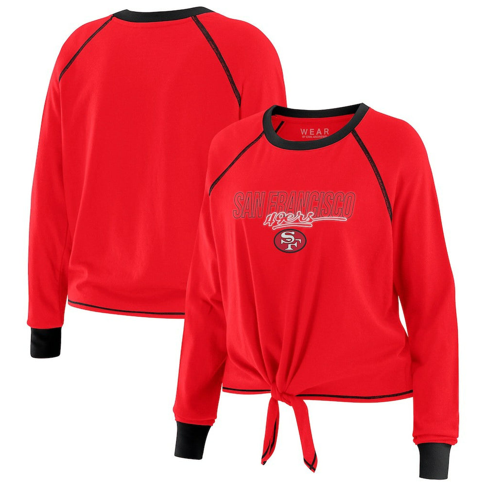 San Francisco 49ers  WEAR by Erin Andrews Women's Tie-Front Long Sleeve T-Shirt