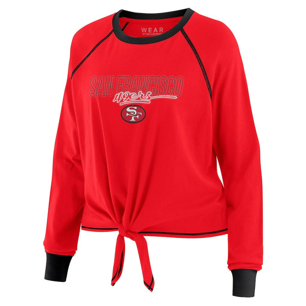 San Francisco 49ers  WEAR by Erin Andrews Women's Tie-Front Long Sleeve T-Shirt