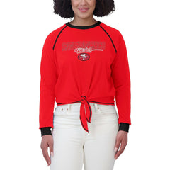 San Francisco 49ers  WEAR by Erin Andrews Women's Tie-Front Long Sleeve T-Shirt