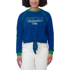 Seattle Seahawks  WEAR by Erin Andrews Women's Tie-Front Long Sleeve T-Shirt