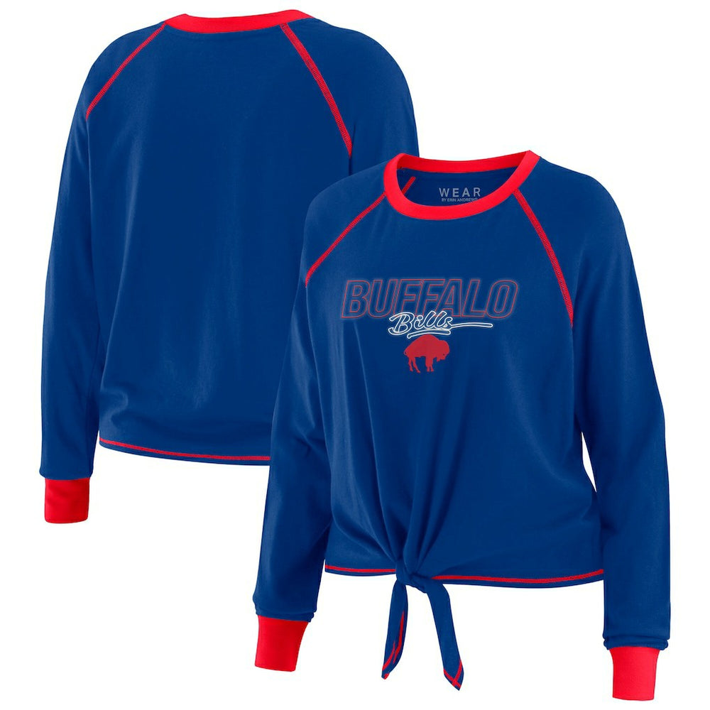 Buffalo Bills  WEAR by Erin Andrews Women's Tie-Front Long Sleeve T-Shirt