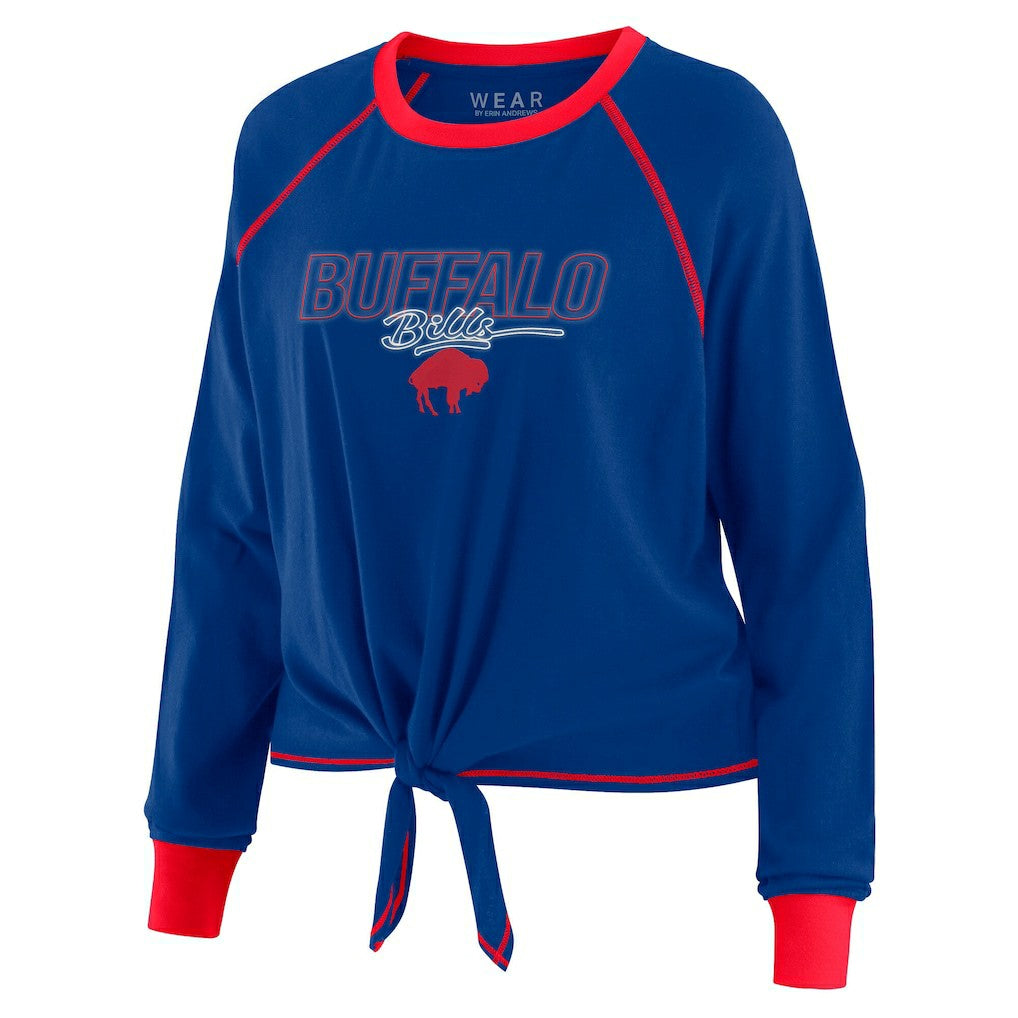 Buffalo Bills  WEAR by Erin Andrews Women's Tie-Front Long Sleeve T-Shirt