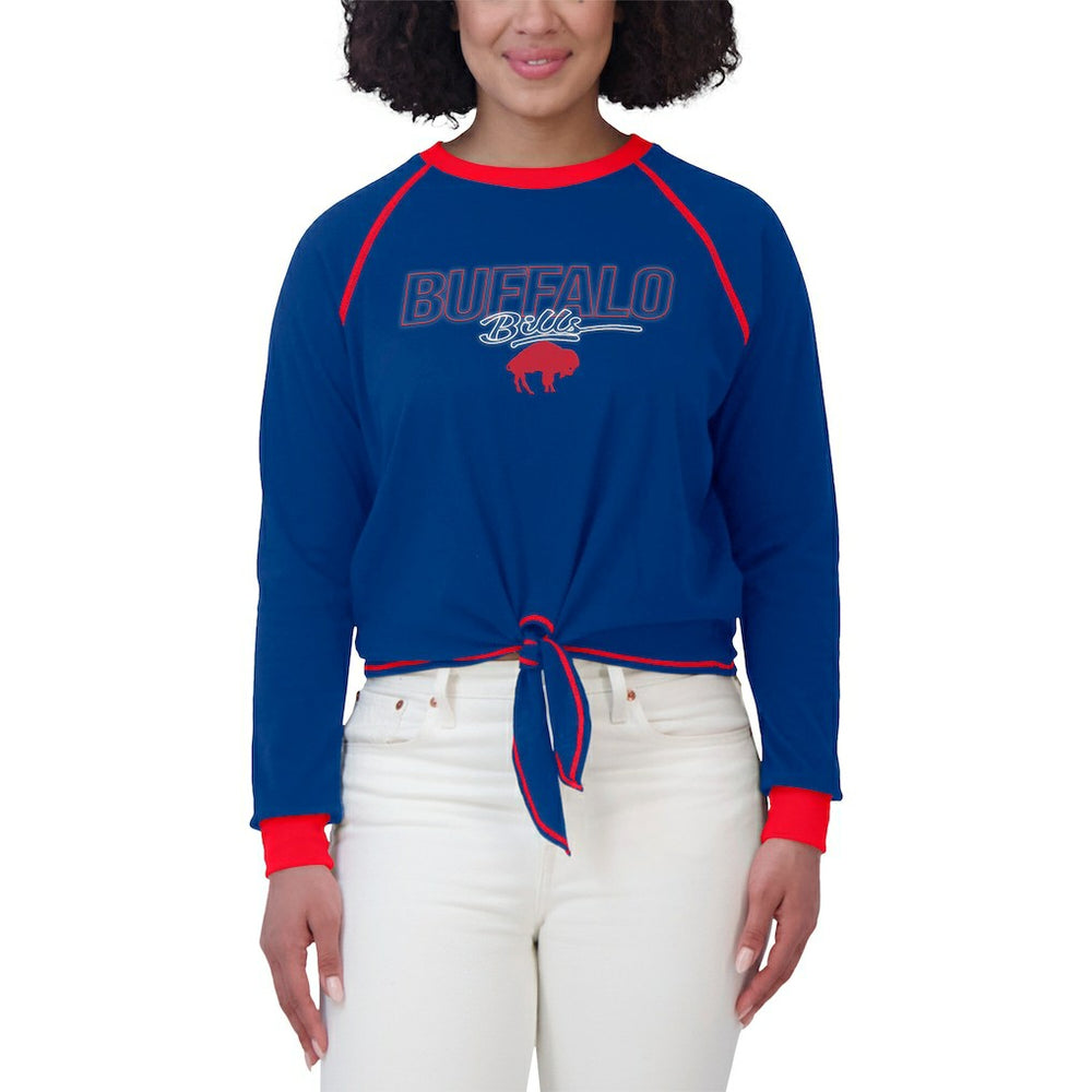 Buffalo Bills  WEAR by Erin Andrews Women's Tie-Front Long Sleeve T-Shirt