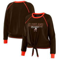Cleveland Browns  WEAR by Erin Andrews Women's Tie-Front Long Sleeve T-Shirt