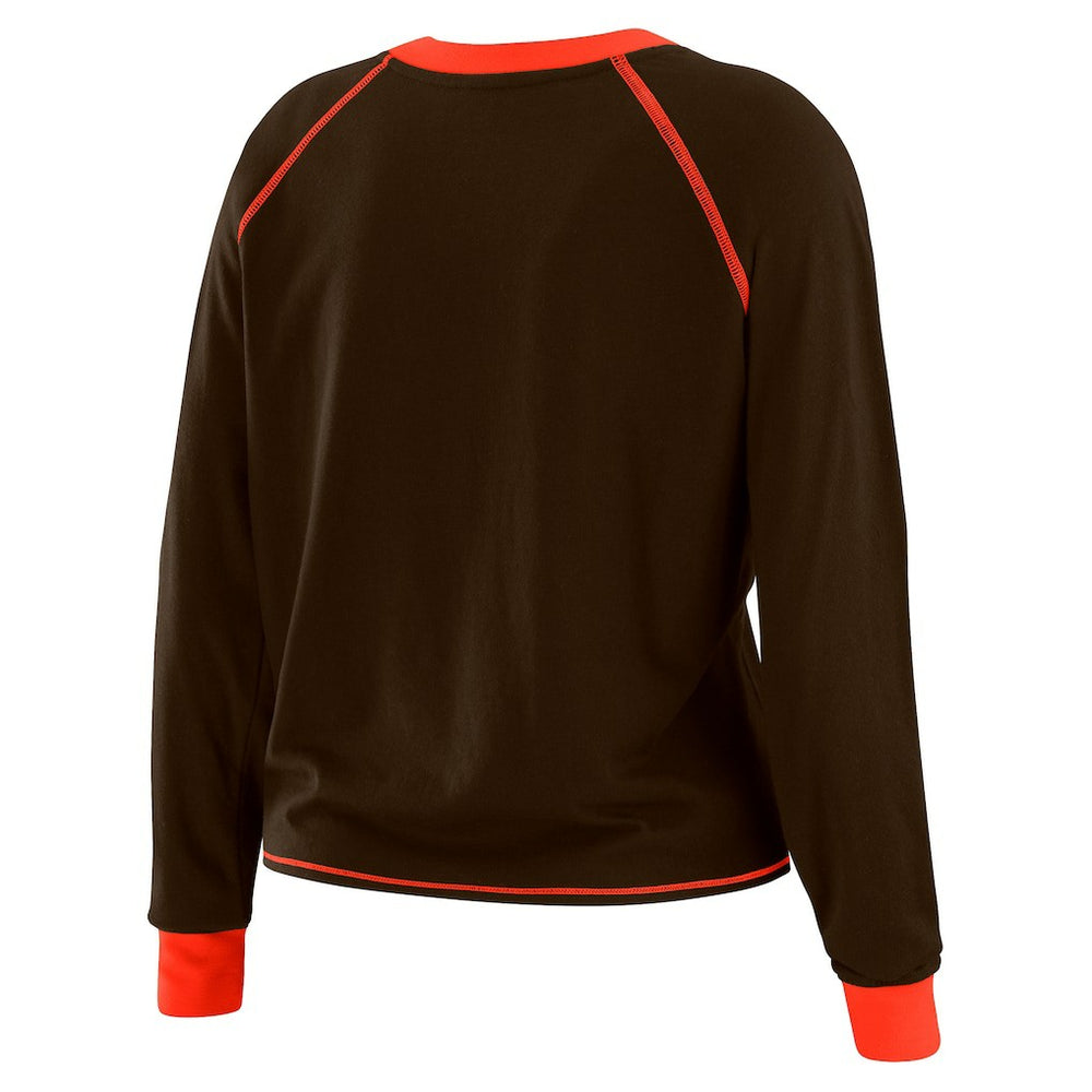 Cleveland Browns  WEAR by Erin Andrews Women's Tie-Front Long Sleeve T-Shirt