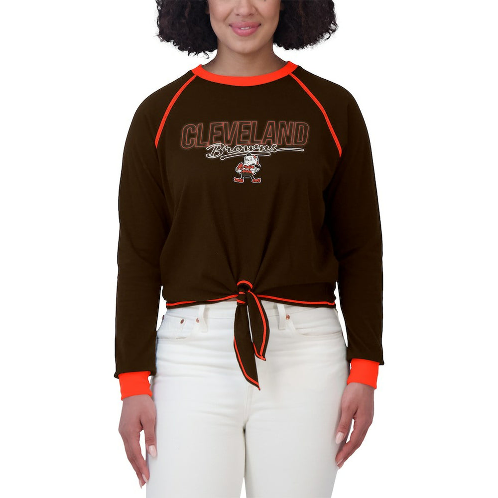 Cleveland Browns  WEAR by Erin Andrews Women's Tie-Front Long Sleeve T-Shirt