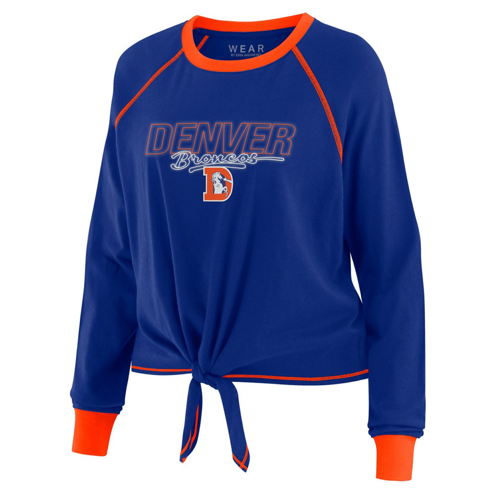 Denver Broncos  WEAR by Erin Andrews Women's Tie-Front Long Sleeve T-Shirt