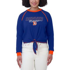 Denver Broncos  WEAR by Erin Andrews Women's Tie-Front Long Sleeve T-Shirt
