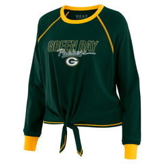 Green Bay Packers  WEAR by Erin Andrews Women's Tie-Front Long Sleeve T-Shirt
