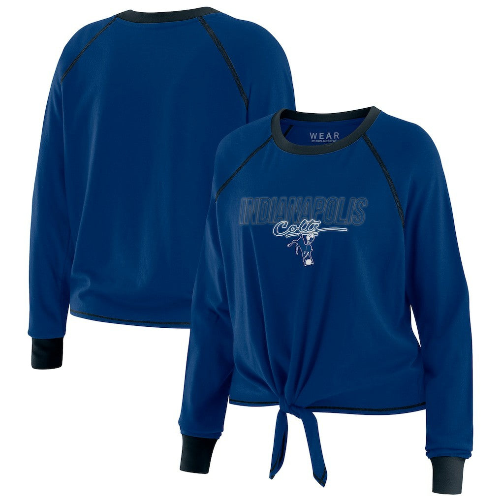 Indianapolis Colts  WEAR by Erin Andrews Women's Tie-Front Long Sleeve T-Shirt