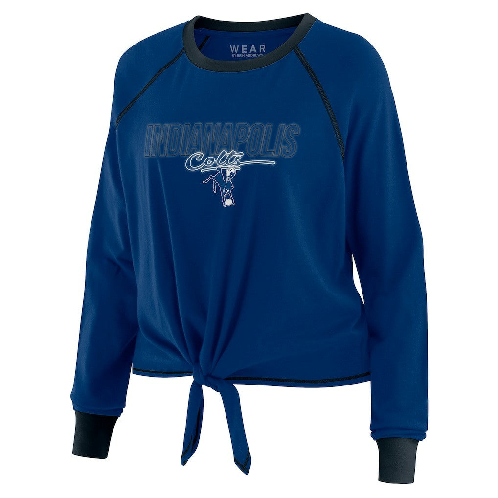 Indianapolis Colts  WEAR by Erin Andrews Women's Tie-Front Long Sleeve T-Shirt