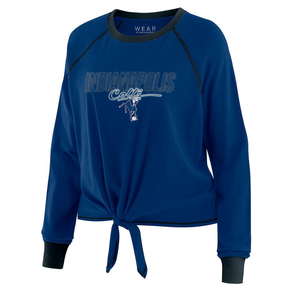 Indianapolis Colts  WEAR by Erin Andrews Women's Tie-Front Long Sleeve T-Shirt