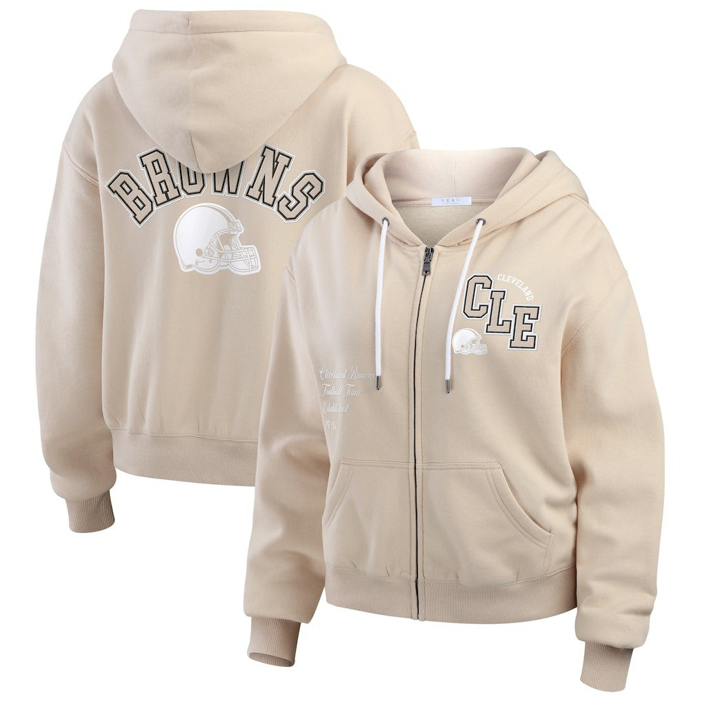 Cleveland Browns  WEAR by Erin Andrews Women's Tonal Full-Zip Hoodie