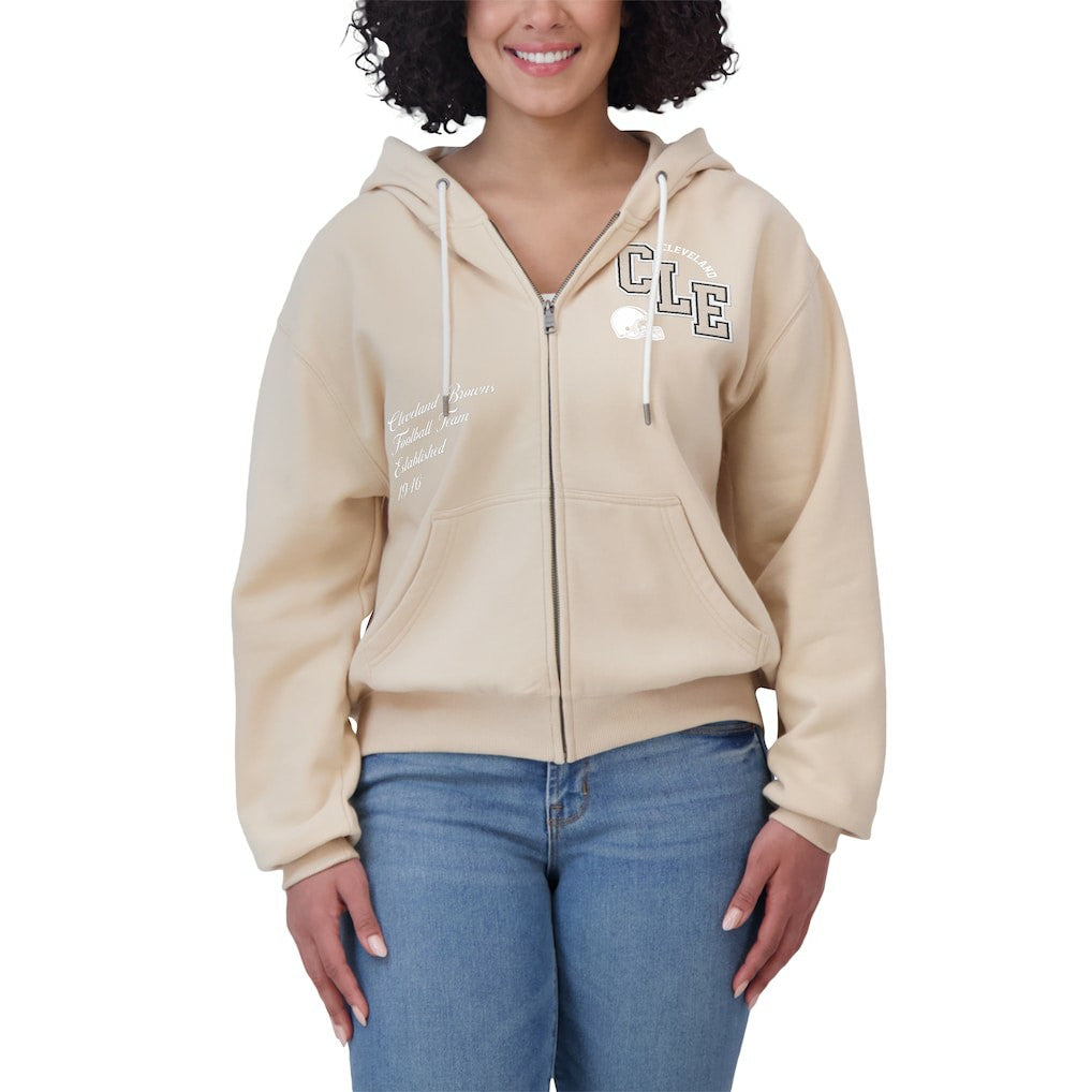 Cleveland Browns  WEAR by Erin Andrews Women's Tonal Full-Zip Hoodie