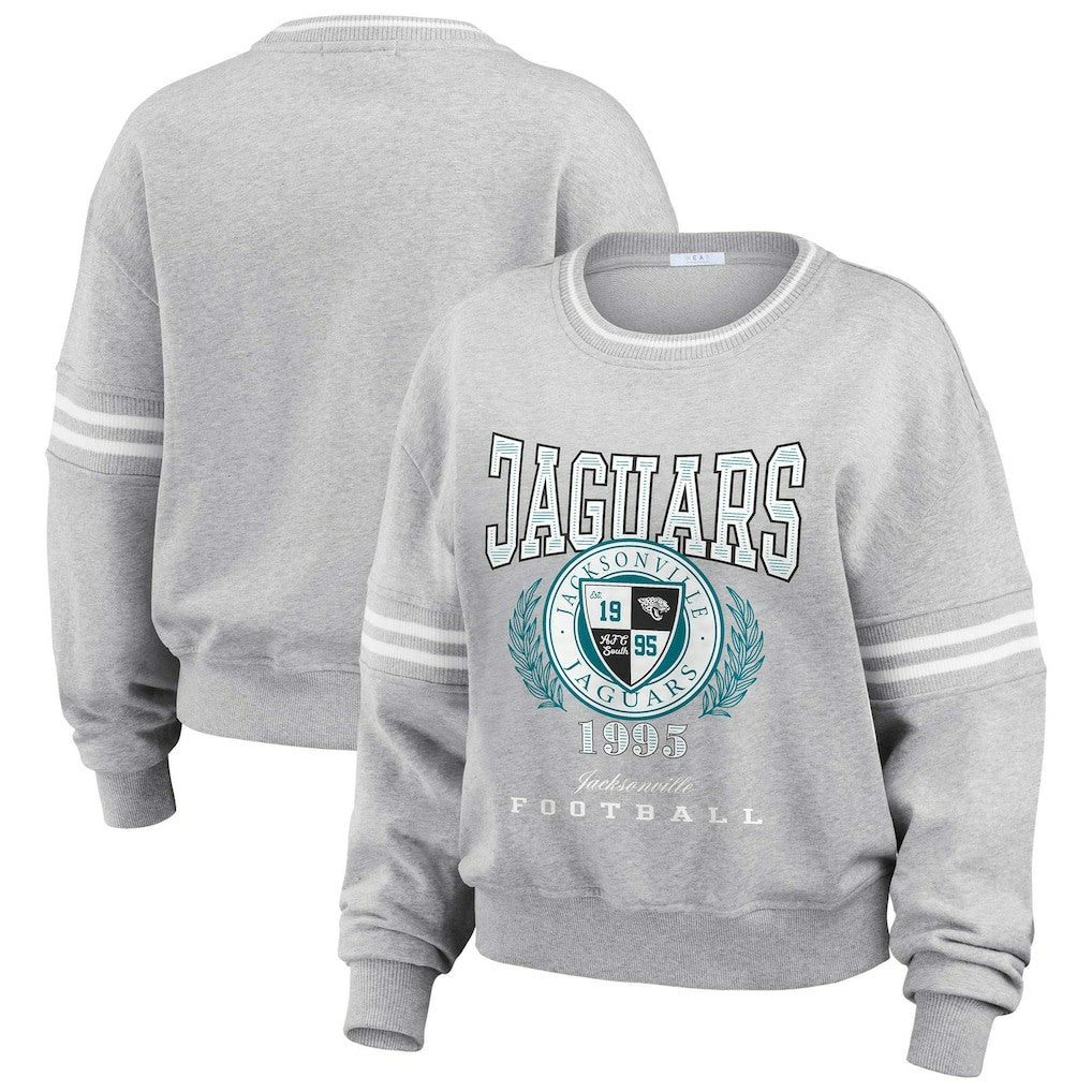 Jacksonville Jaguars  WEAR by Erin Andrews Women's Cropped Pullover Sweatshirt