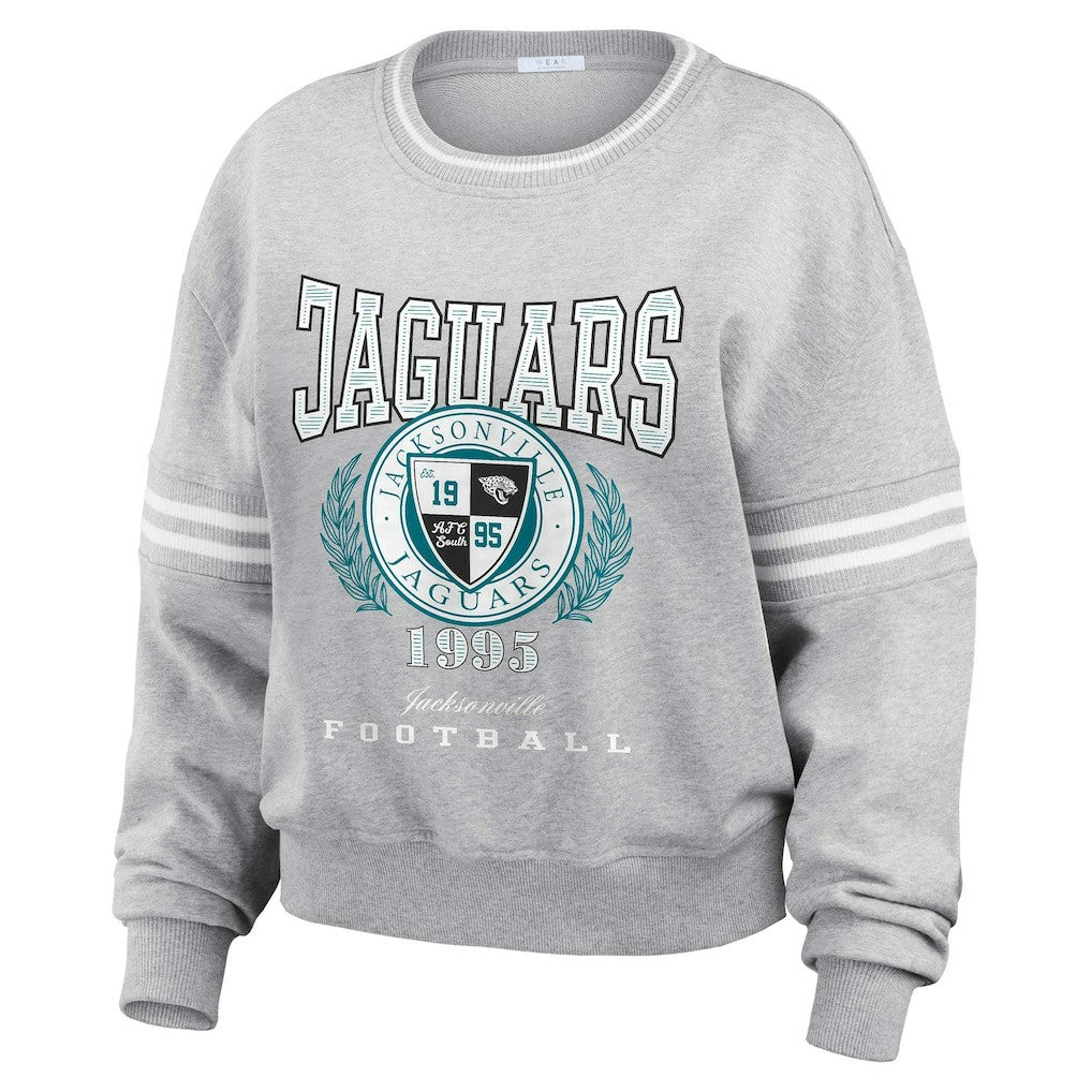 Jacksonville Jaguars  WEAR by Erin Andrews Women's Cropped Pullover Sweatshirt