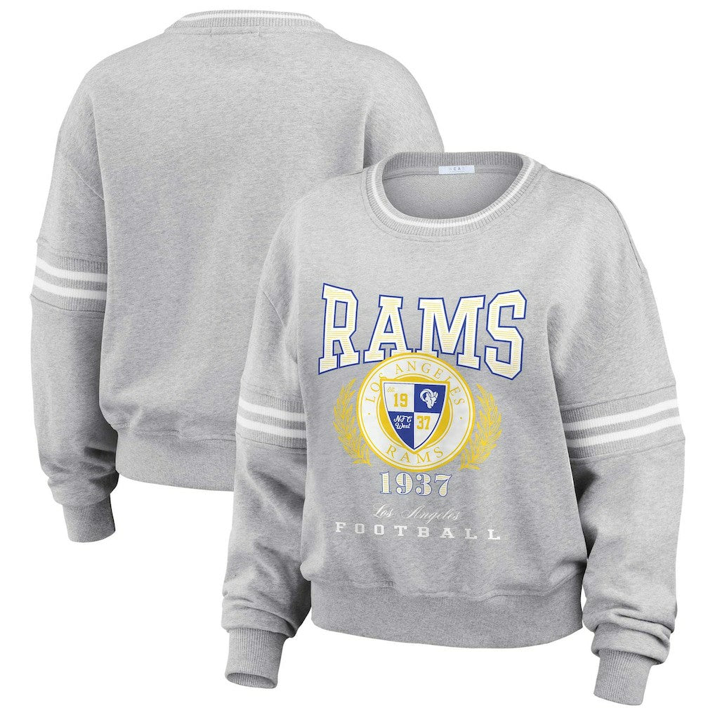 Los Angeles Rams  WEAR by Erin Andrews Women's Cropped Pullover Sweatshirt