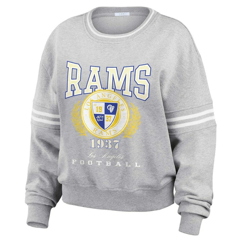 Los Angeles Rams  WEAR by Erin Andrews Women's Cropped Pullover Sweatshirt