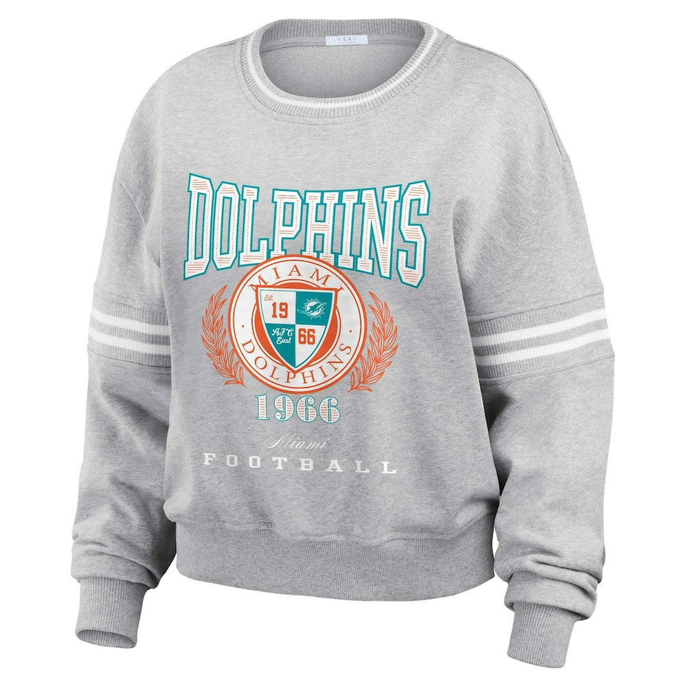 Miami Dolphins  WEAR by Erin Andrews Women's Cropped Pullover Sweatshirt