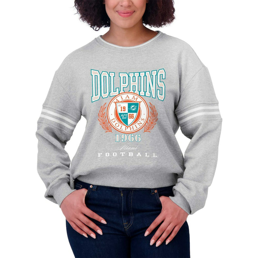 Miami Dolphins  WEAR by Erin Andrews Women's Cropped Pullover Sweatshirt