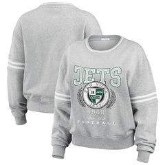 New York Jets  WEAR by Erin Andrews Women's Crest Cropped Pullover Sweatshirt