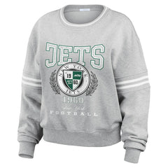 New York Jets  WEAR by Erin Andrews Women's Crest Cropped Pullover Sweatshirt