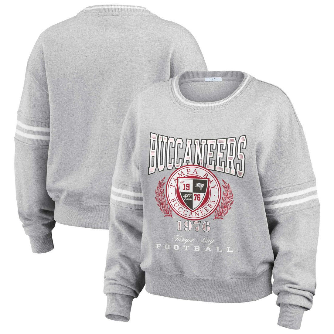 Tampa Bay Buccaneers  WEAR by Erin Andrews Women's Cropped Pullover Sweatshirt