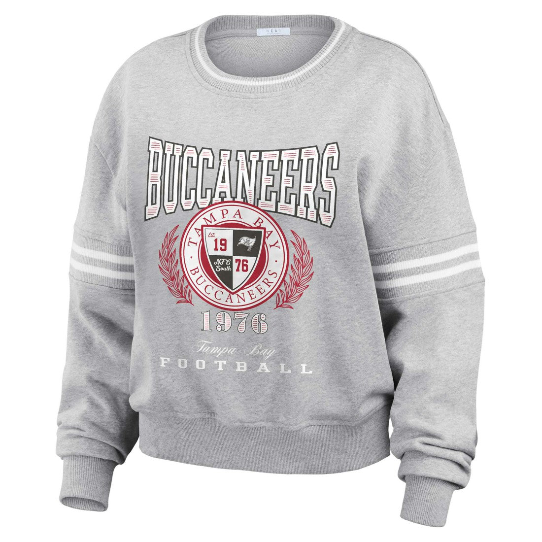 Tampa Bay Buccaneers  WEAR by Erin Andrews Women's Cropped Pullover Sweatshirt