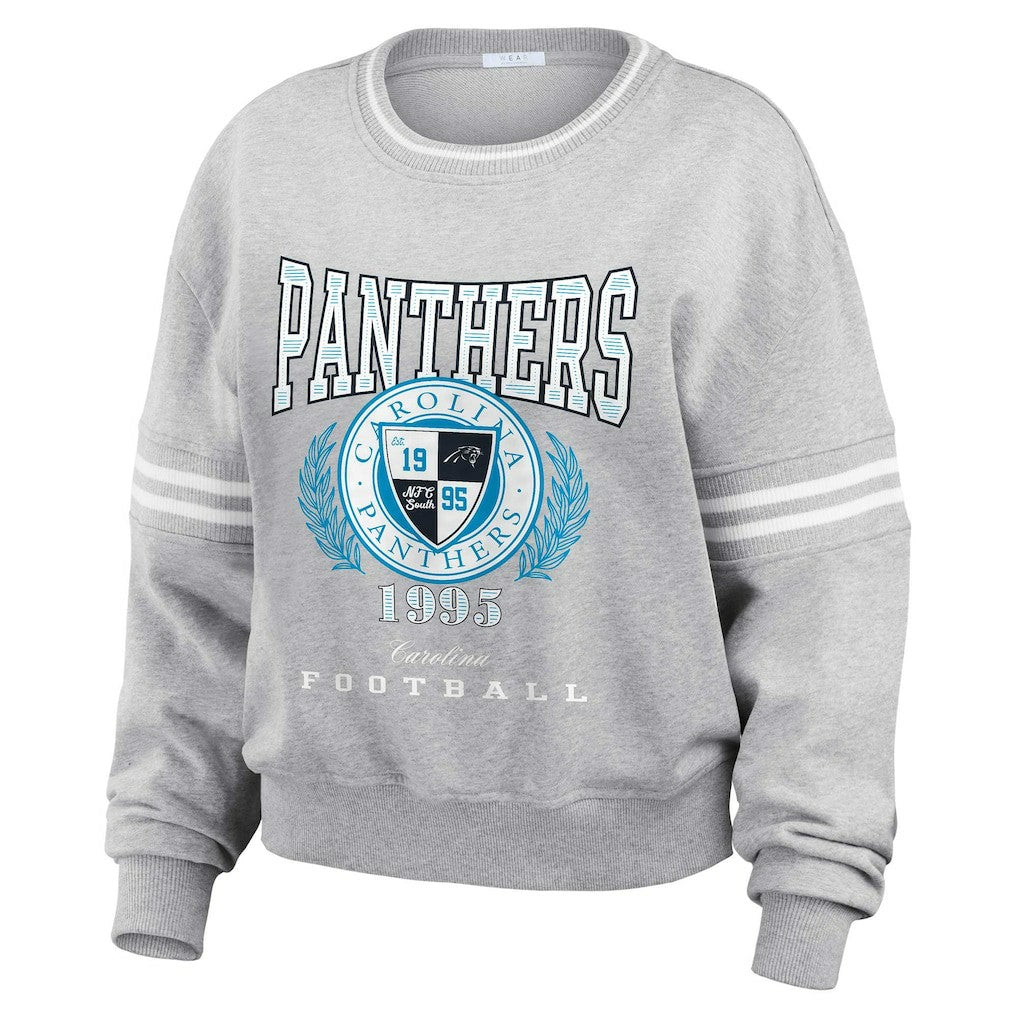 Carolina Panthers  WEAR by Erin Andrews Women's Cropped Pullover Sweatshirt
