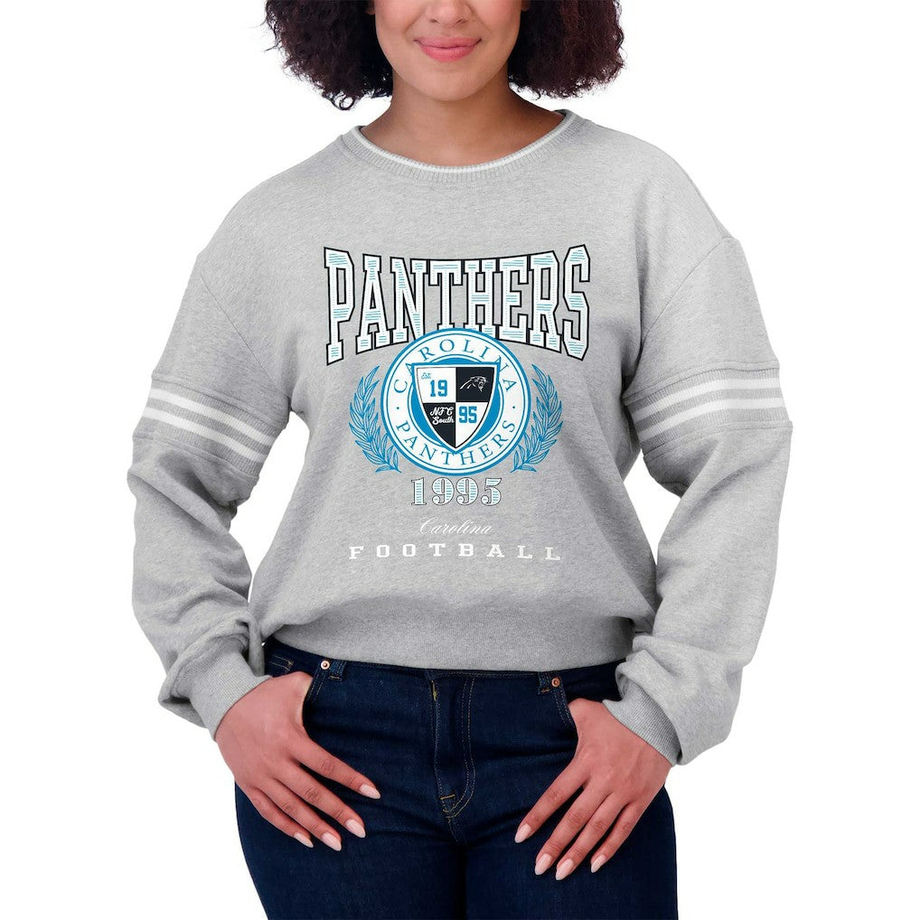 Carolina Panthers  WEAR by Erin Andrews Women's Cropped Pullover Sweatshirt