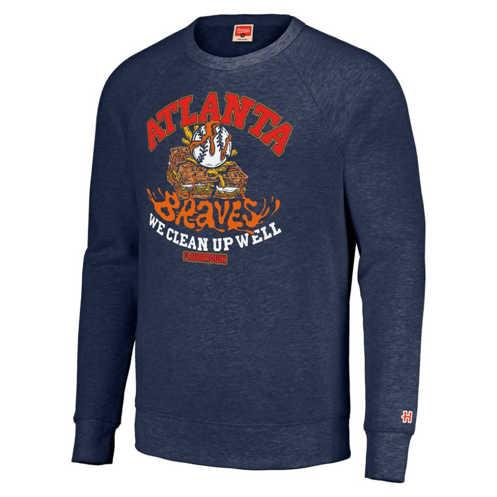 Atlanta Braves MLB x Guy Fieri’s Flavortown Unisex Tri-Blend Pullover Sweatshirt | MLB New