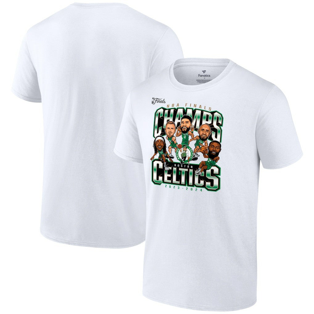 Boston Celtics 2024 NBA Finals Champions Pull Up Jumper Caricature T-Shirt Discount