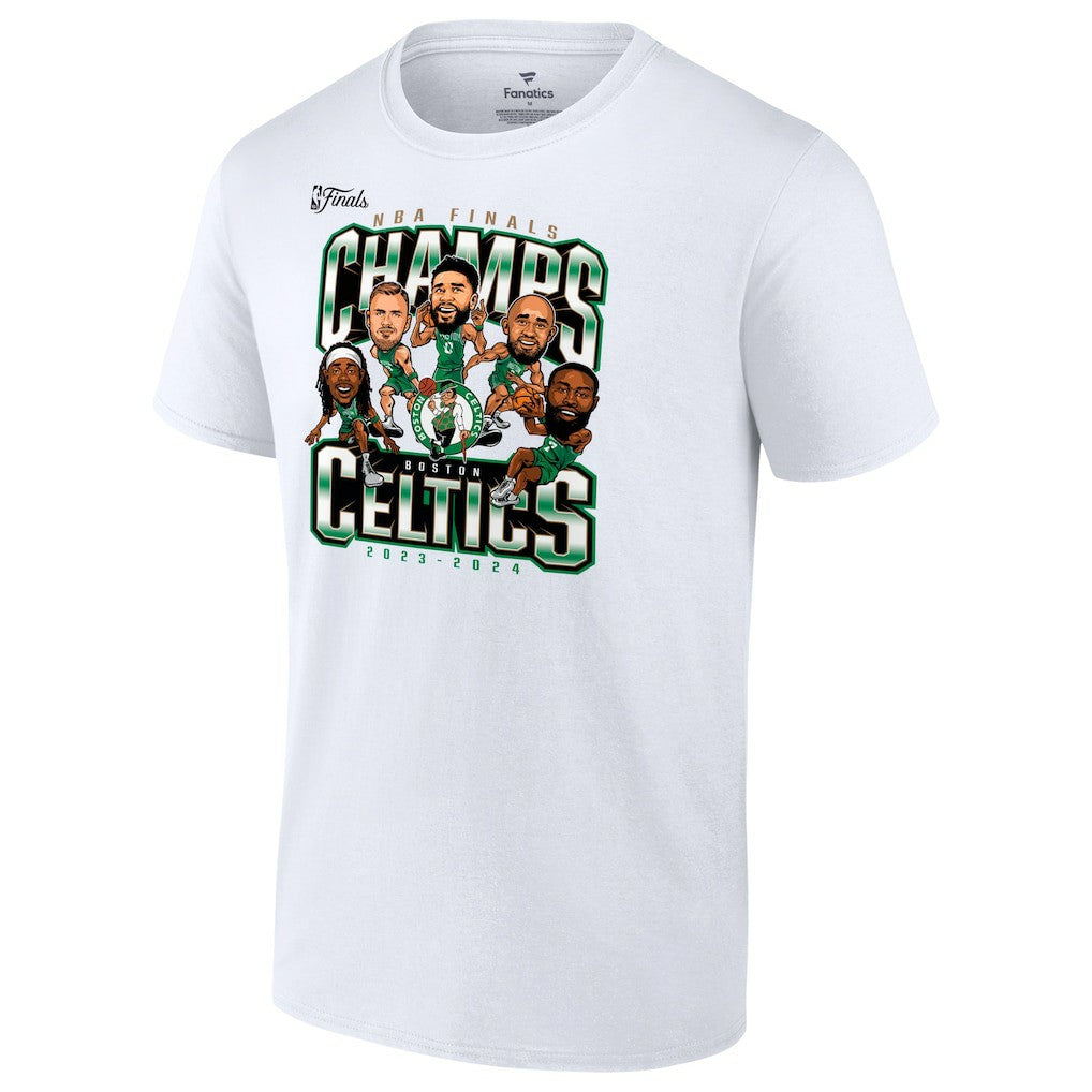 Boston Celtics 2024 NBA Finals Champions Pull Up Jumper Caricature T-Shirt Discount