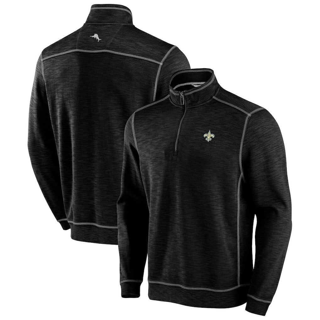 New Orleans Saints Tommy Bahama Big & Tall Tobago Bay Half-Zip Sweatshirt