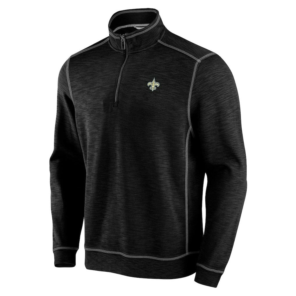 New Orleans Saints Tommy Bahama Big & Tall Tobago Bay Half-Zip Sweatshirt
