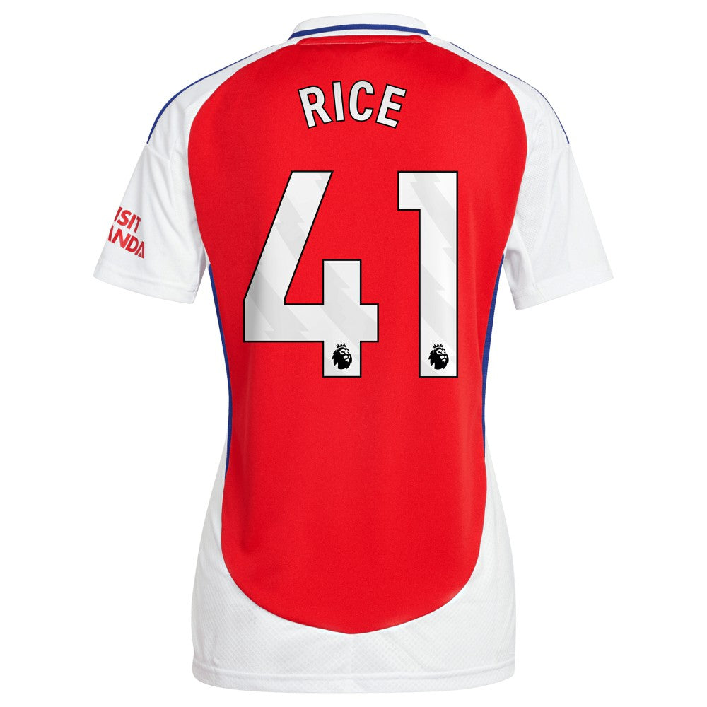 Declan Rice Arsenal Women's 2024/25 Home Replica Player Jersey – Red - Adidas