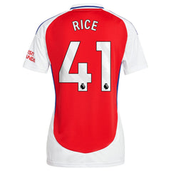 Declan Rice Arsenal Women's 2024/25 Home Replica Player Jersey – Red - Adidas