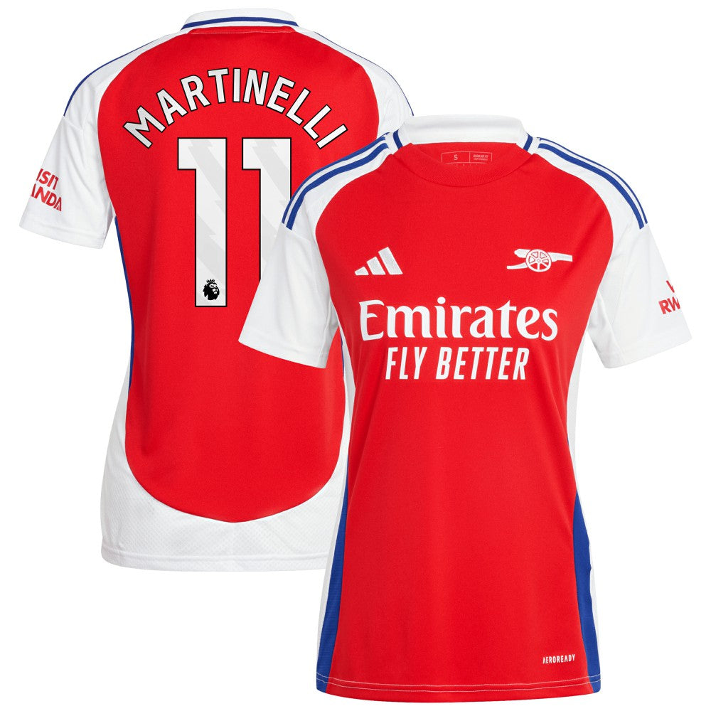 Gabriel Martinelli Arsenal Women's 2024/25 Home Replica Player Jersey – Red - Adidas
