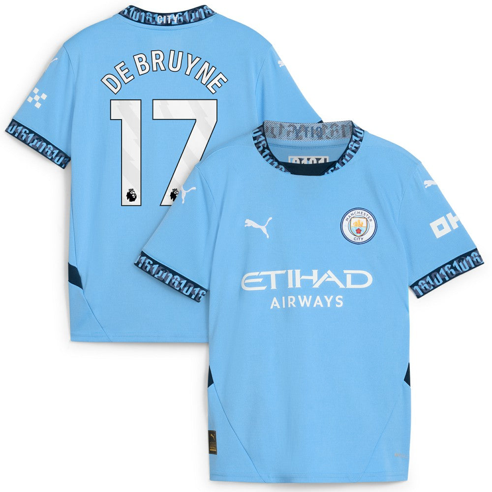 Kevin De Bruyne Manchester City Youth 2024/25 Home Replica Player Jersey Light Blue - Puma