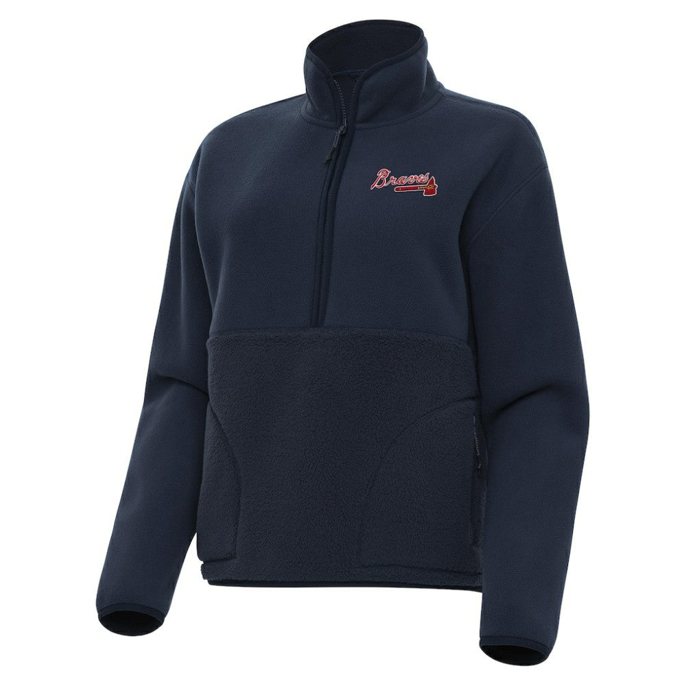 Atlanta Braves Antigua Women's Figure Half-Zip Sweatshirt | MLB Near me