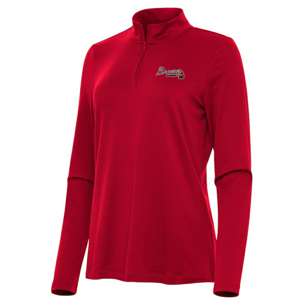 Atlanta Braves Antigua Women's Reprocess Quarter-Zip Top - Red | MLB Sale
