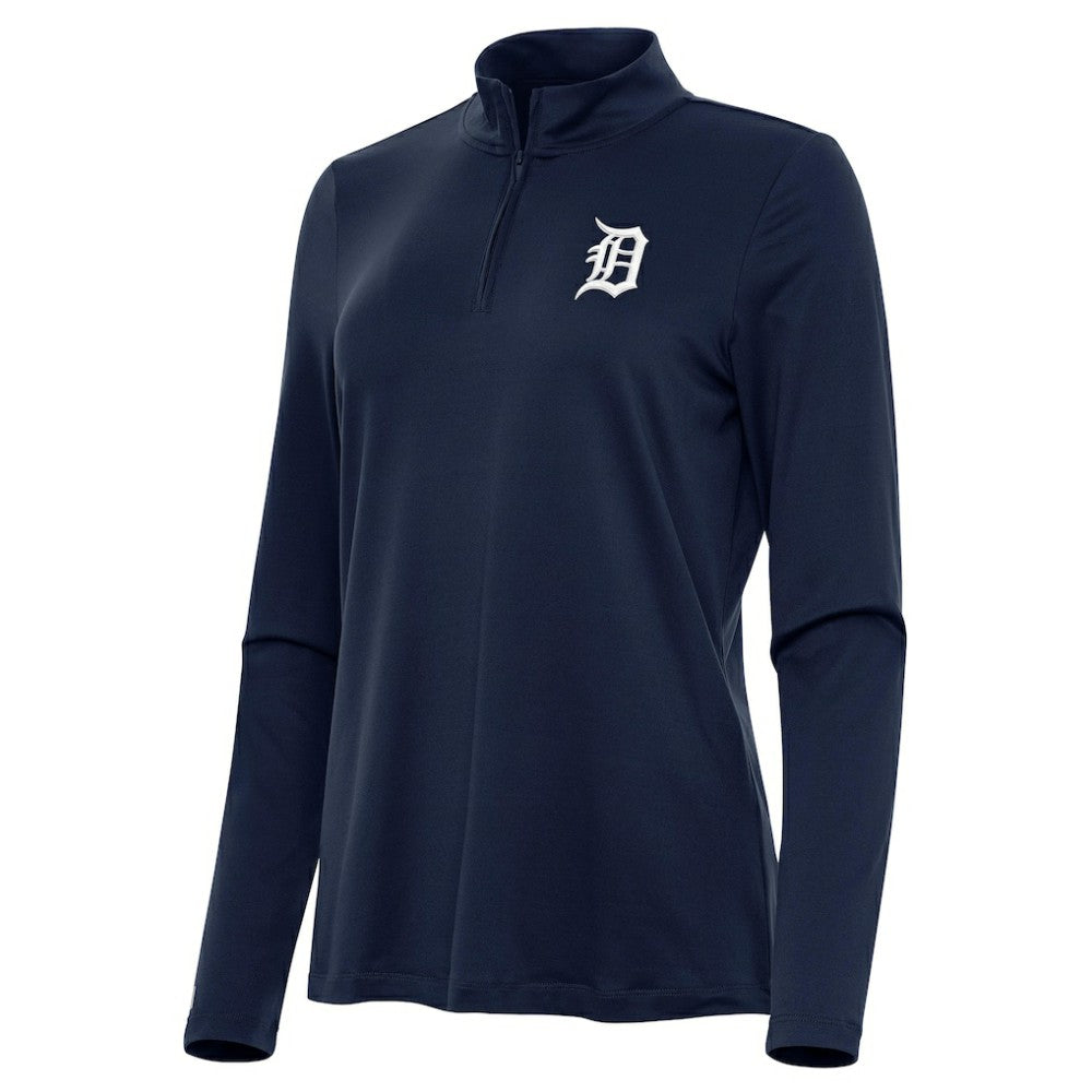 Detroit Tigers Antigua Women's Reprocess Quarter-Zip Top - Navy | MLB For sale