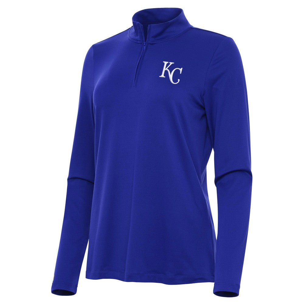 Kansas City Royals Antigua Women's Reprocess Quarter-Zip Top - Royal | MLB On Sale