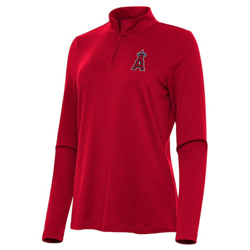 Los Angeles Angels Antigua Women's Reprocess Quarter-Zip Top - Red | MLB New